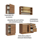 Cocina Compacta 180cm Marrón Glamy 06