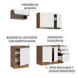 Cocina Compacta 180cm Marrón/Blanco Glamy 07
