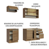 Cocina Compacta 180cm Marrón Glamy 08