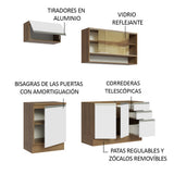 Cocina Compacta 180cm Marrón/Blanco Glamy 08