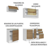 Cocina Compacta 180cm Blanco/Marrón Glamy 08