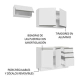 Cocina Compacta 180cm sin Fregadero Blanco Glamy 09