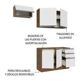 Cocina Compacta 180cm sin Fregadero Marrón/Blanco Glamy 09