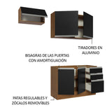 Cocina Compacta 180cm Marrón/Negro Glamy 09