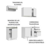 Cocina Compacta 180cm con Fregadero Blanco Glamy 11