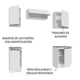 Cocina Compacta 180cm Blanco Glamy 12