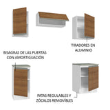 Cocina Compacta 180cm Blanco/Marrón Glamy 12
