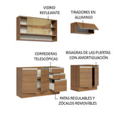 Cocina Compacta 200cm Marrón Glamy 03