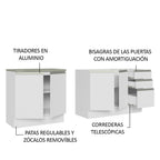 Cocina Compacta 200 cm Blanco Glamy Madesa