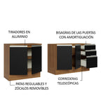 Cocina Compacta 200 cm Marrón/Negro Glamy Madesa