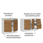 Cocina Compacta 200 cm Blanco/Marrón Glamy Madesa