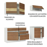 Cocina Compacta 200cm Blanco/Marrón Glamy 07