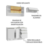Cocina Integral 200cm sin Fregadero Blanco Glamy 08