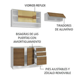Cocina Integral 200cm sin Fregadero Blanco/Marrón Glamy 08