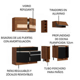 Cocina Integral 220cm Marrón/Negro/Marrón Glamy 02