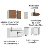 Cocina Integral 220cm Blanco/Blanco/Marrón Parma 03