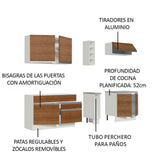 Cocina Integral 220cm Blanco/Marrón Parma 03