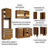 Cocina Integral 240 cm Marrón Lazio 02