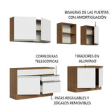 Cocina Integral 240cm Marrón/Blanco Glamy 06