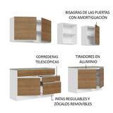 Cocina Integral 240cm Blanco/Marrón Glamy 06