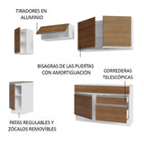 Cocina Integral 240cm Blanco/Marrón Glamy 07