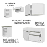 Cocina Integral 240cm Blanco Glamy 08