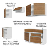 Cocina Integral 240cm Blanco/Marrón Glamy 08
