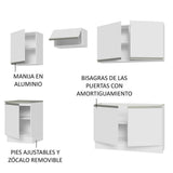 Cocina Integral 240cm Blanco Glamy 09