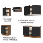 Cocina Integral 240 cm Marrón/Negro Glamy Madesa