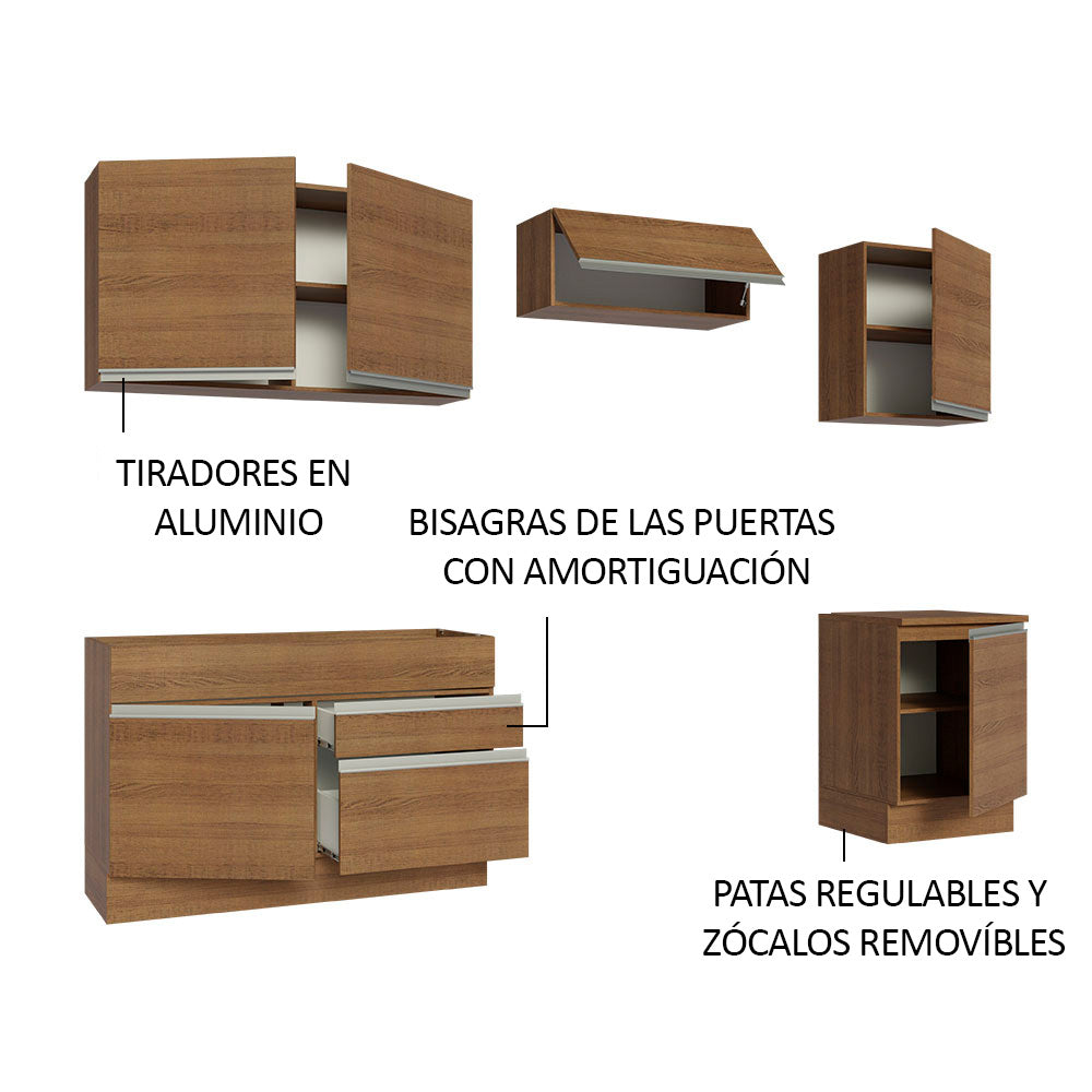 Cocina Integral 260cm Marrón Glamy 04