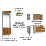 Cocina Integral 270cm Blanco/Marrón Jade 09