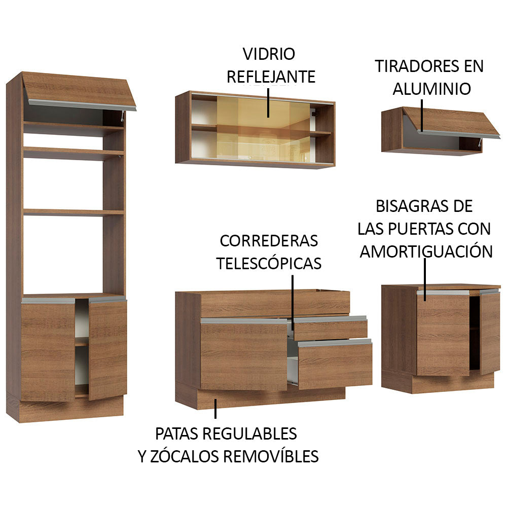 Cocina Integral 270cm Marrón Glamy 10