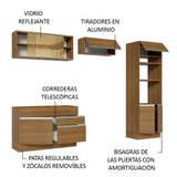 Cocina Integral 270cm Marrón Glamy 12