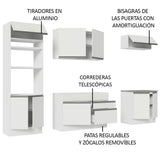 Cocina Integral 270cm Blanco Glamy 13