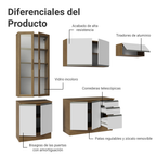 Cocina Integral 270 cm Con Vitrina Marrón/Blanco Glamy Madesa