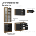 Cocina Integral 270 cm Con Vitrina Marrón/Negro Glamy Madesa