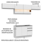 Cocina Integral 280 cm Blanco Glamy Madesa