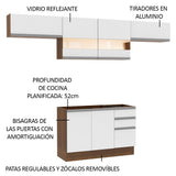 Cocina Integral 280cm Marrón/Blanco Glamy 01