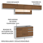 Cocina Integral 280 cm Blanco/Marrón Glamy Madesa