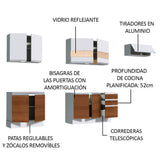 Cocina Integral 280cm Blanco/Marrón/Blanco Glamy 03