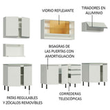 Cocina Integral 280cm Blanco Glamy 04SR