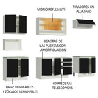 Cocina Integral 280 cm Blanco/Negro Glamy Madesa