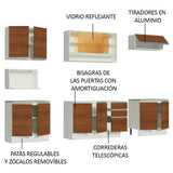 Cocina Integral 280cm Blanco/Marrón Glamy 04