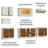 Cocina Integral 280cm Blanco/Marrón/Blanco Glamy 04
