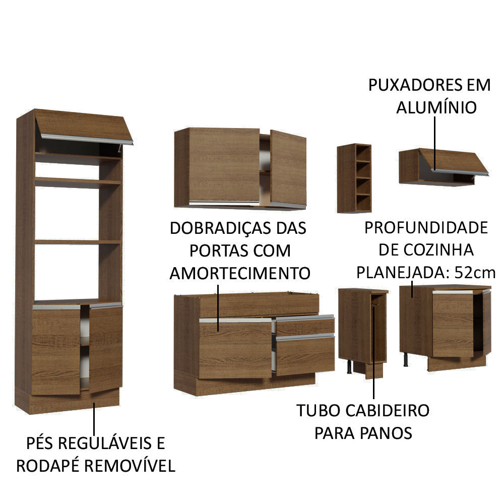 Cocina Integral 290cm Marrón/Marrón Vicenza 02