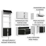 Cocina Integral 290cm Blanco/Negro/Blanco Glamy 07