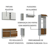 Cocina Integral 290cm Blanco/Marrón/Blanco Cristal 09