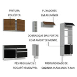 Cocina Integral 290cm Blanco/Negro/Marrón Glamy 10