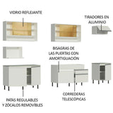 Cocina Integral 300cm Blanco Glamy 01SR