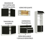 Cocina Integral 310 cm Con Mueble para Horno Blanco/Negro Glamy Madesa